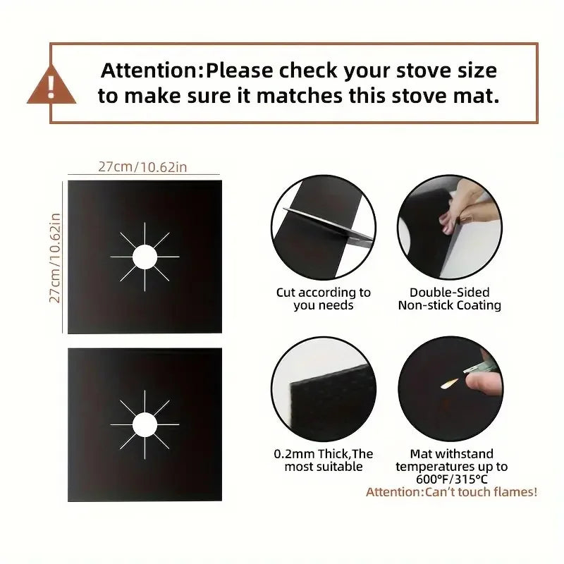 Stove Splatter Guard – Non-Stick Gas Range Protector Mat, Heat-Resistant Cooktop Liner for Easy Cleaning