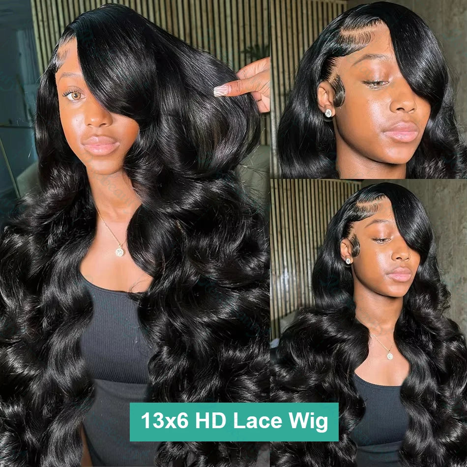 13x6 HD Lace Front Body Wave Human Hair Wig – Glueless, 200% Density, 36" (Burmese Hair)