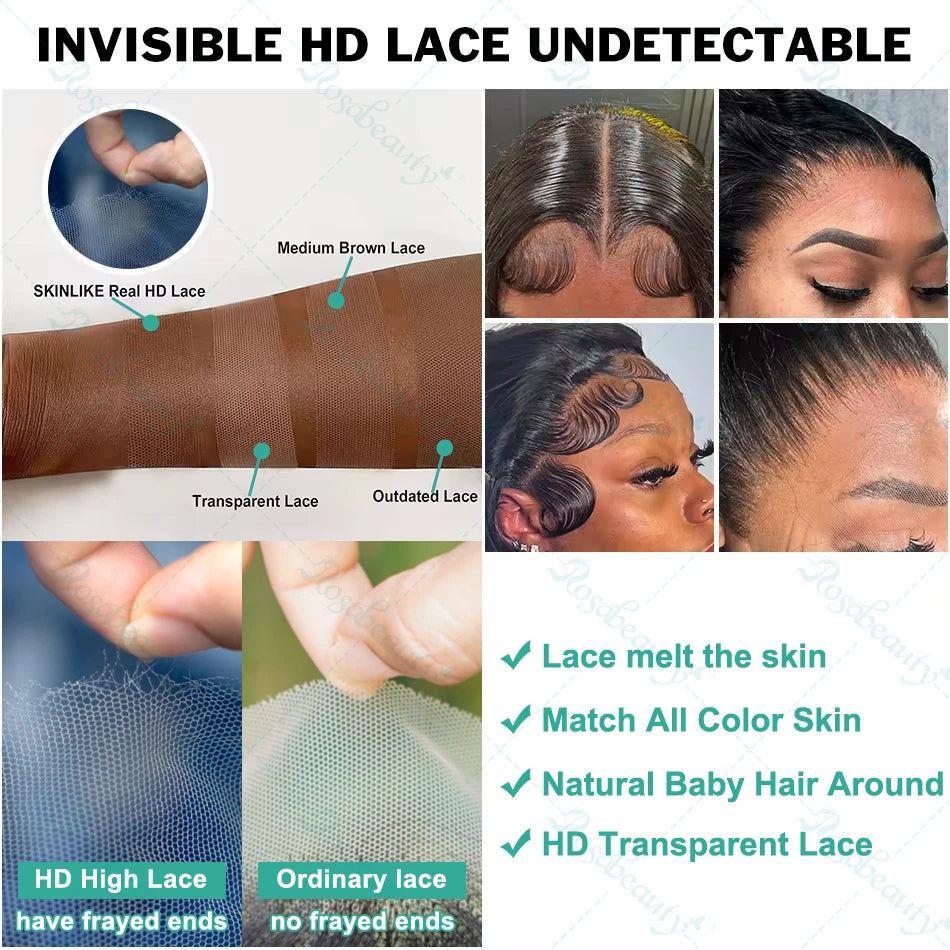 13x6 HD Lace Front Body Wave Human Hair Wig – Glueless, 200% Density, 36" (Burmese Hair)