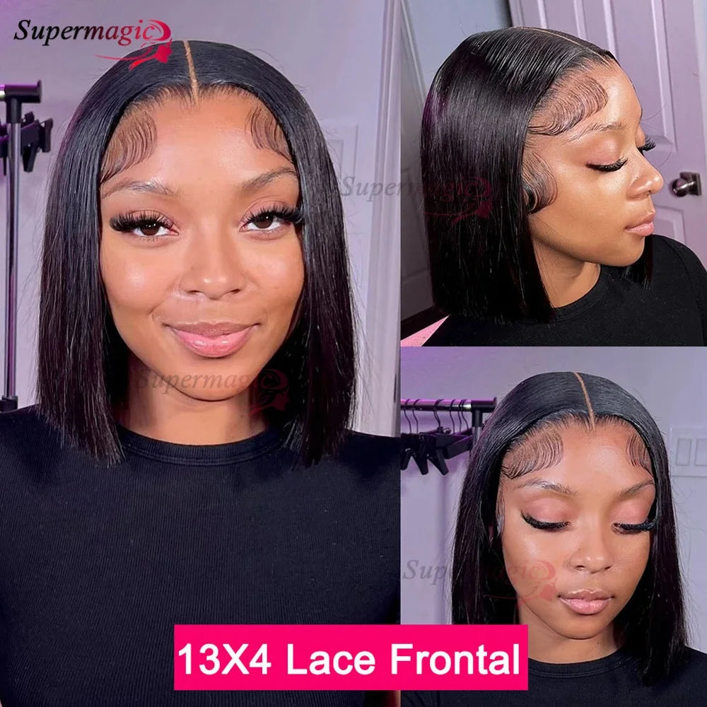 300% Density 13x4 Transparent Lace Frontal Straight Bob Wig – Raw Vietnamese Human Hair Wig for Women