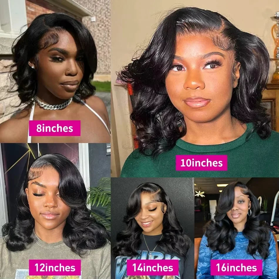 250% Density Body Wave HD Lace Frontal Bob Wig (13x4) – Glueless Brazilian Remy Human Hair
