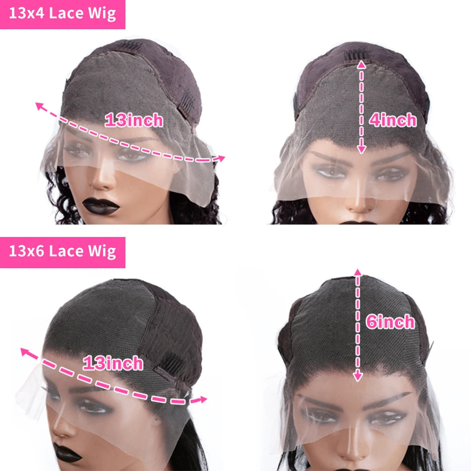 Bone Straight HD Lace Front Wig (13x4 / 13x6 / 5x5 Glueless) – Brazilian Remy Human Hair, Natural Black (30–40")