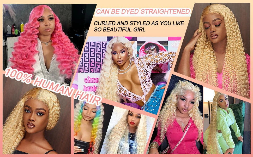 613 Blonde Deep Loose Wave HD Lace Frontal Wig – 13x4 / 13x6 Transparent Human Hair Wig