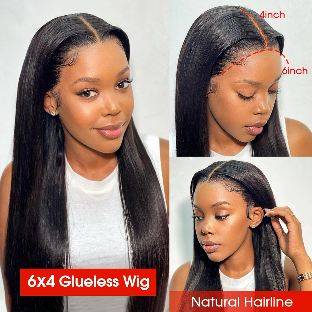 40" Bone Straight Glueless HD Lace Front Wig (13x6) | 100% Remy Brazilian Human Hair | Pre-Cut No-Glue