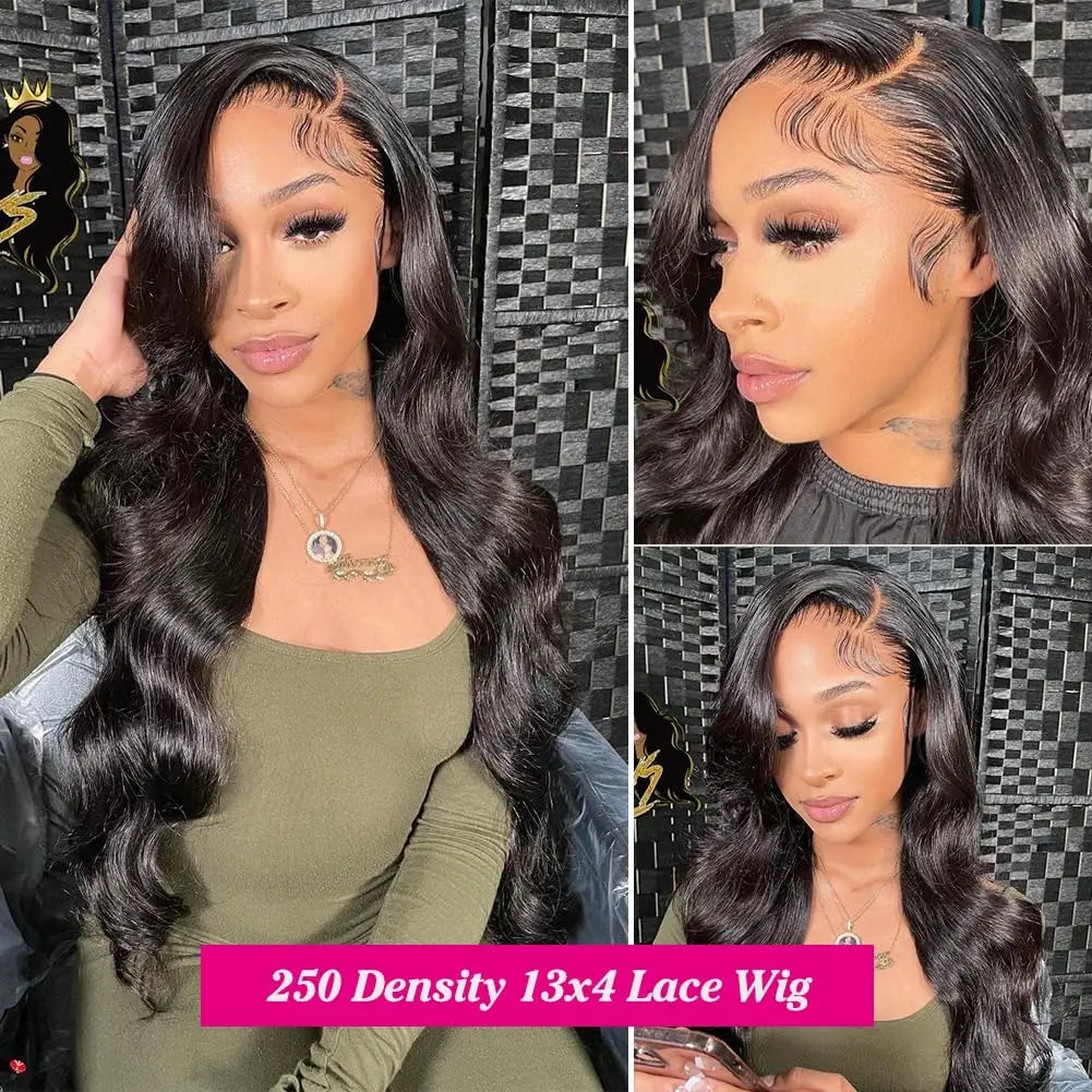 13x4 & 13x6 Body Wave HD Transparent Lace Front Human Hair Wig – Brazilian Remy Glueless Wig