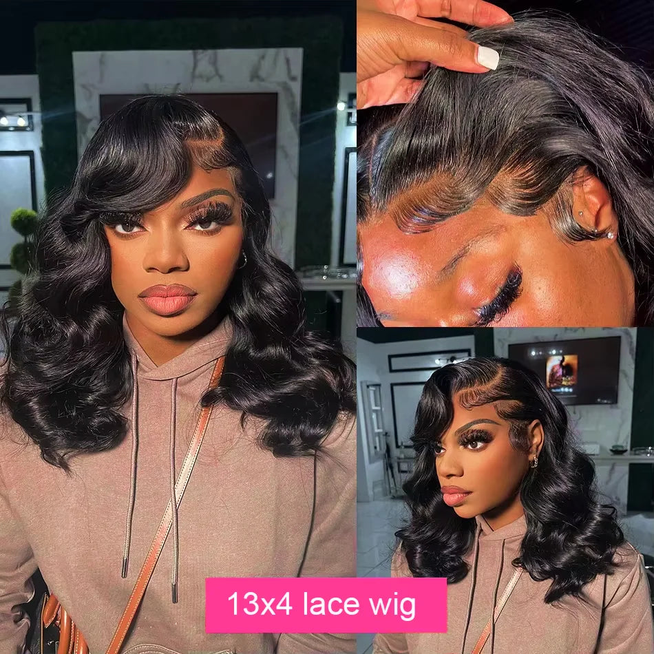 250% Density Body Wave HD Lace Frontal Bob Wig (13x4) – Glueless Brazilian Remy Human Hair