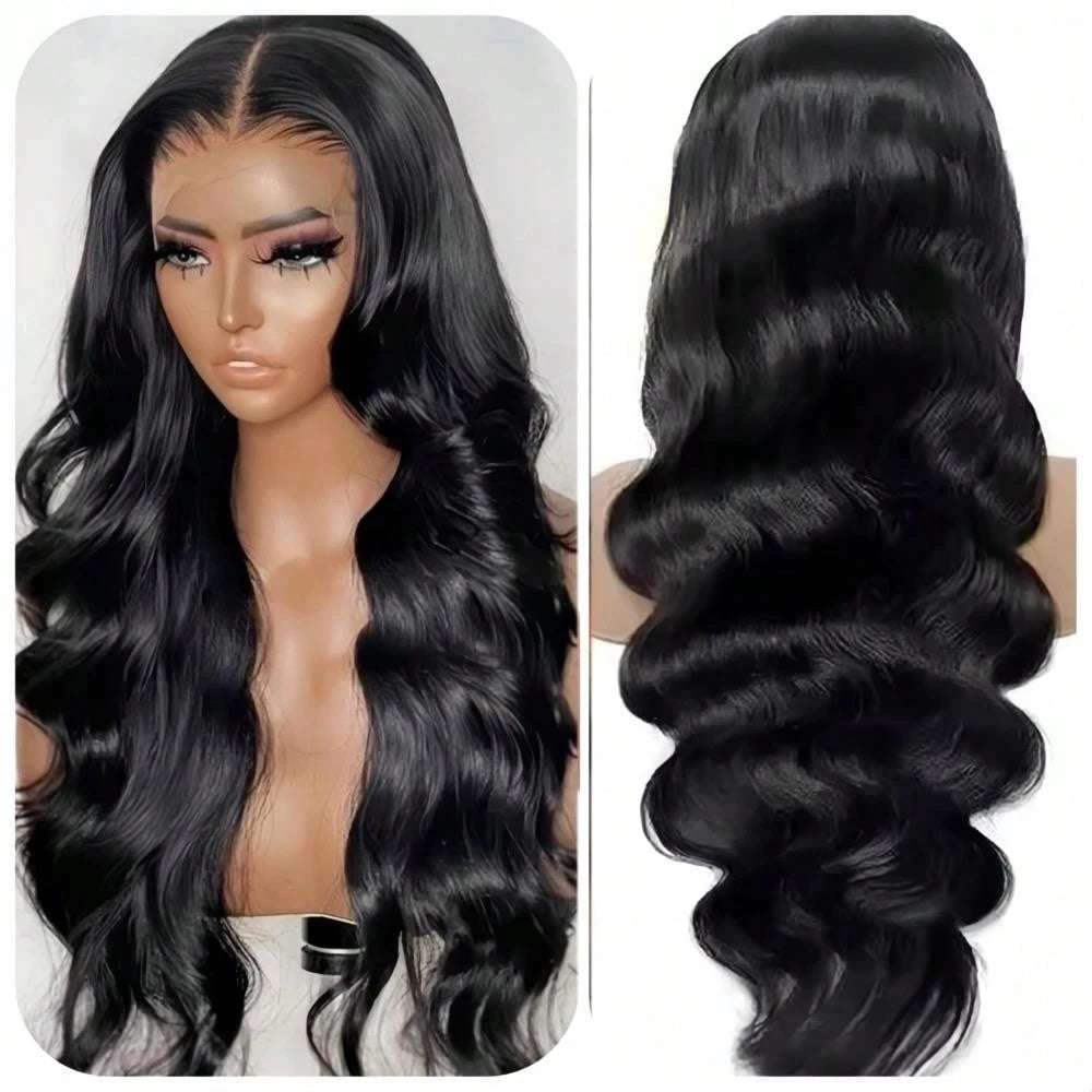 40 Inch Body Wave Human Hair Lace Front Wig – 200% Density, Pre-Plucked Hairline, 13×4 & 13×6 HD Lace Front