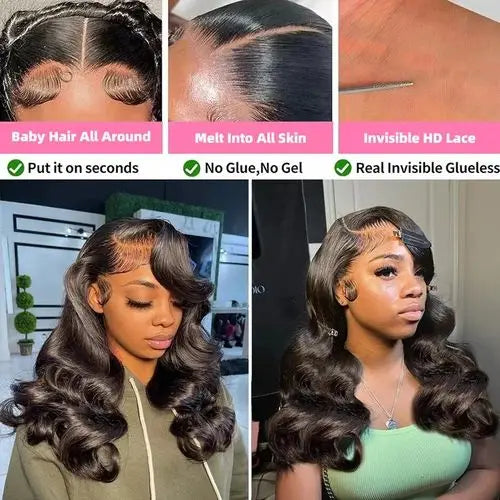 Bouncy Curly 230% Brazilian Short Bob Wig 13x4 HD Transparent Lace Front Human Hair