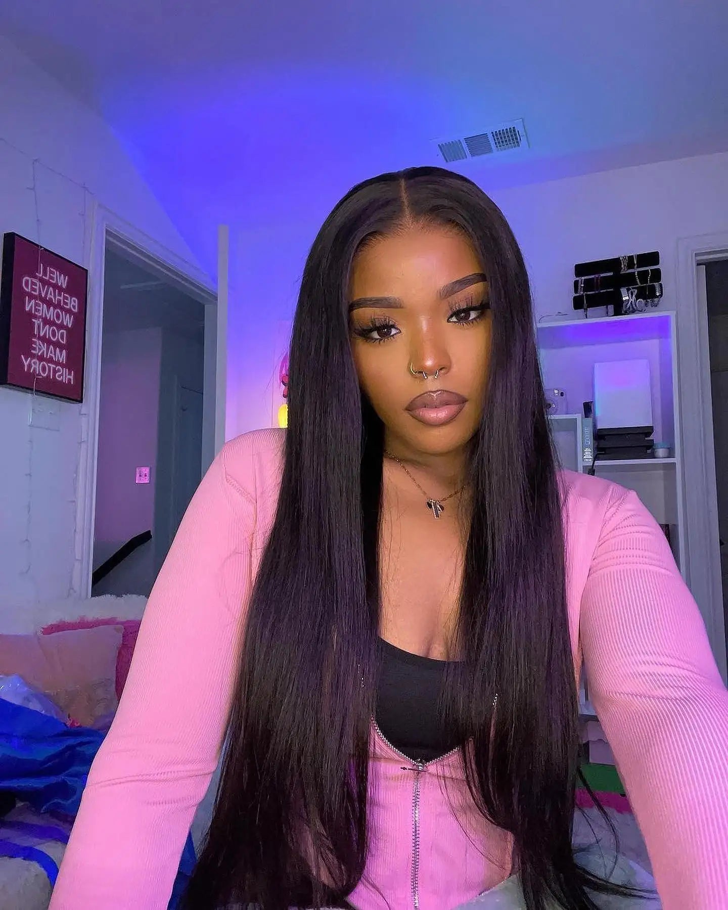 40" Bone Straight Glueless HD Lace Front Wig (13x6) | 100% Remy Brazilian Human Hair | Pre-Cut No-Glue