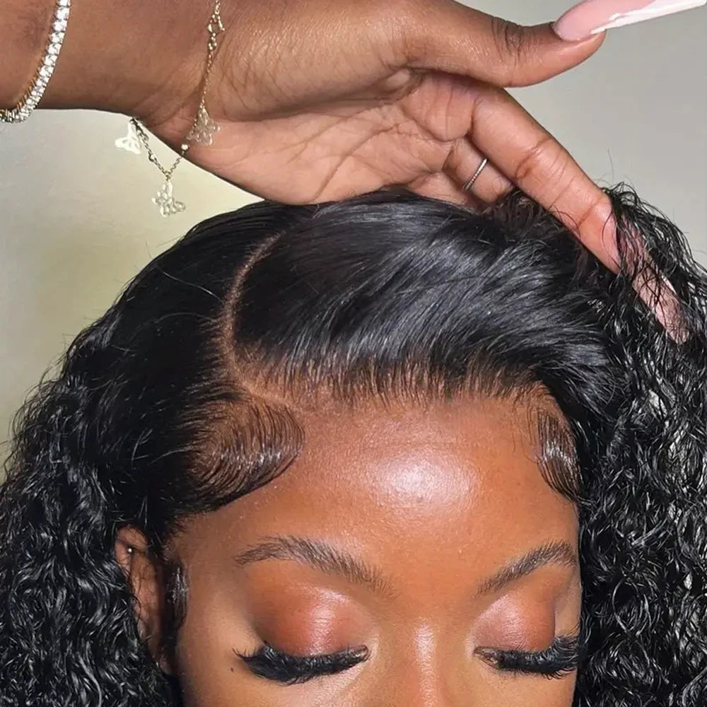 250% Density Glueless Deep Wave Human Hair Wig (5x5 HD Lace Closure, Pre-Cut, No Glue, Large Cap)