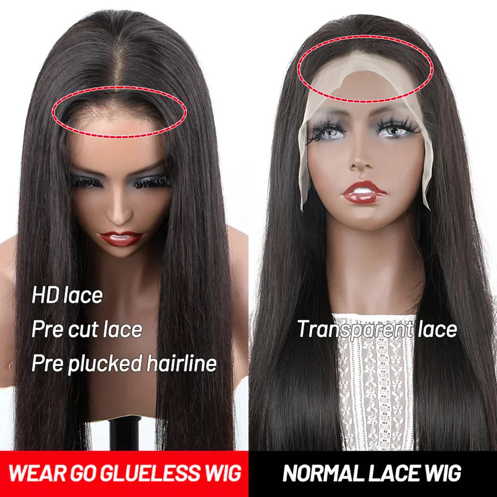 40" Bone Straight Glueless HD Lace Front Wig (13x6) | 100% Remy Brazilian Human Hair | Pre-Cut No-Glue