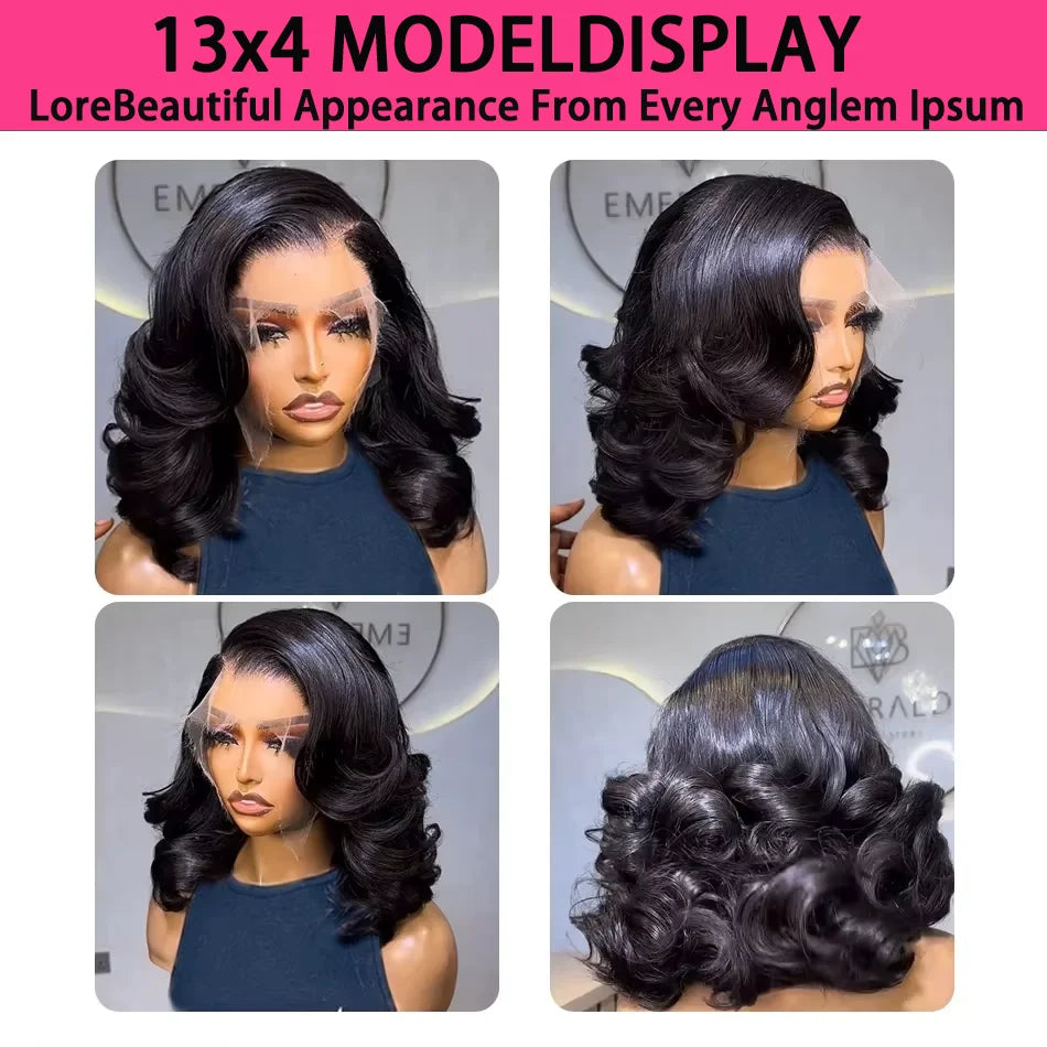 250% Density Body Wave HD Lace Frontal Bob Wig (13x4) – Glueless Brazilian Remy Human Hair