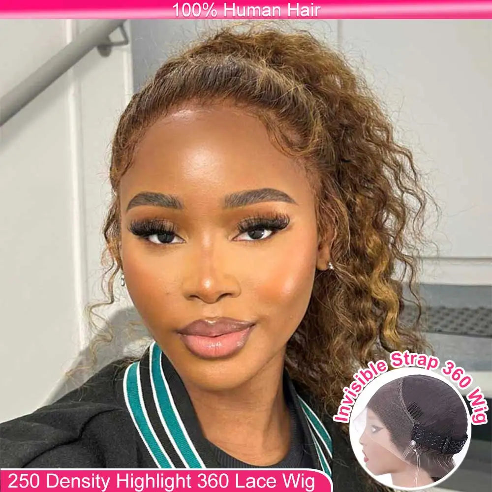 Invisi Strap 360 Full HD Lace Frontal Wig – 30" Deep Wave (250 Density) Chocolate Brown Brazilian Remy Human Hair