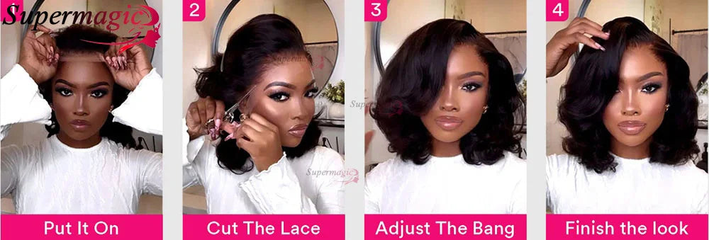 13x4 Frontal Wig – Trendy Layered Highlight Piano Color Human Hair Bob Wig for Women