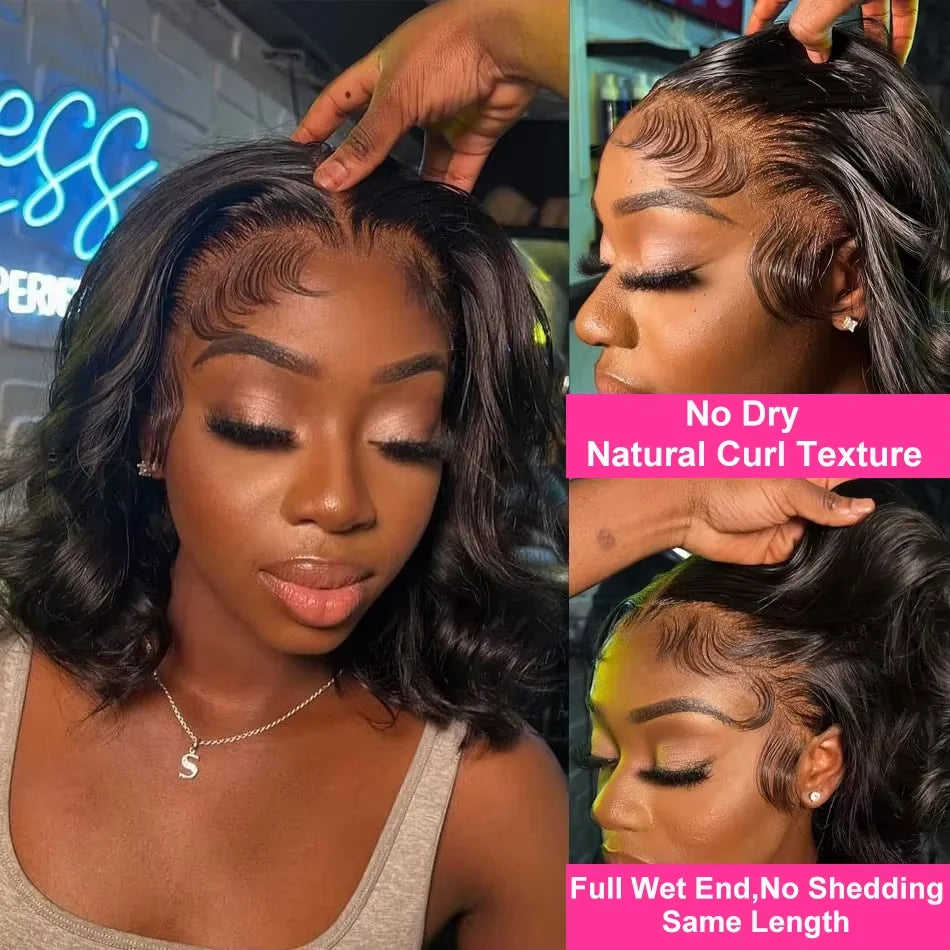 250% Density Body Wave HD Lace Frontal Bob Wig (13x4) – Glueless Brazilian Remy Human Hair