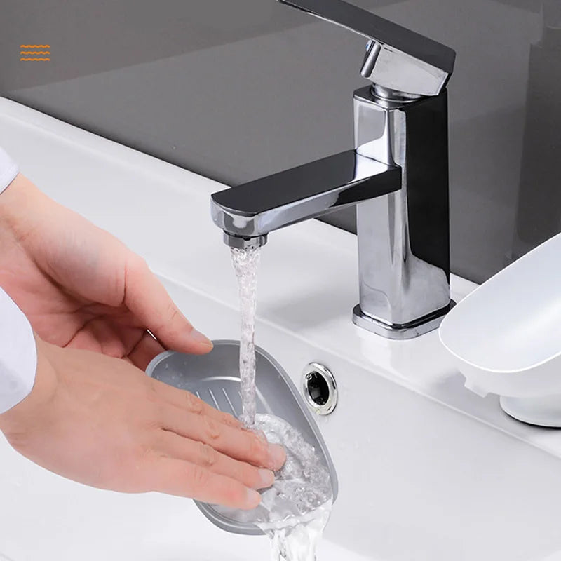 Drainable Suction Cup Soap Dish – Rust-Proof Bathroom & Kitchen Sink Holder, Easy Clean, Luxury Design | Wow Pop Mall