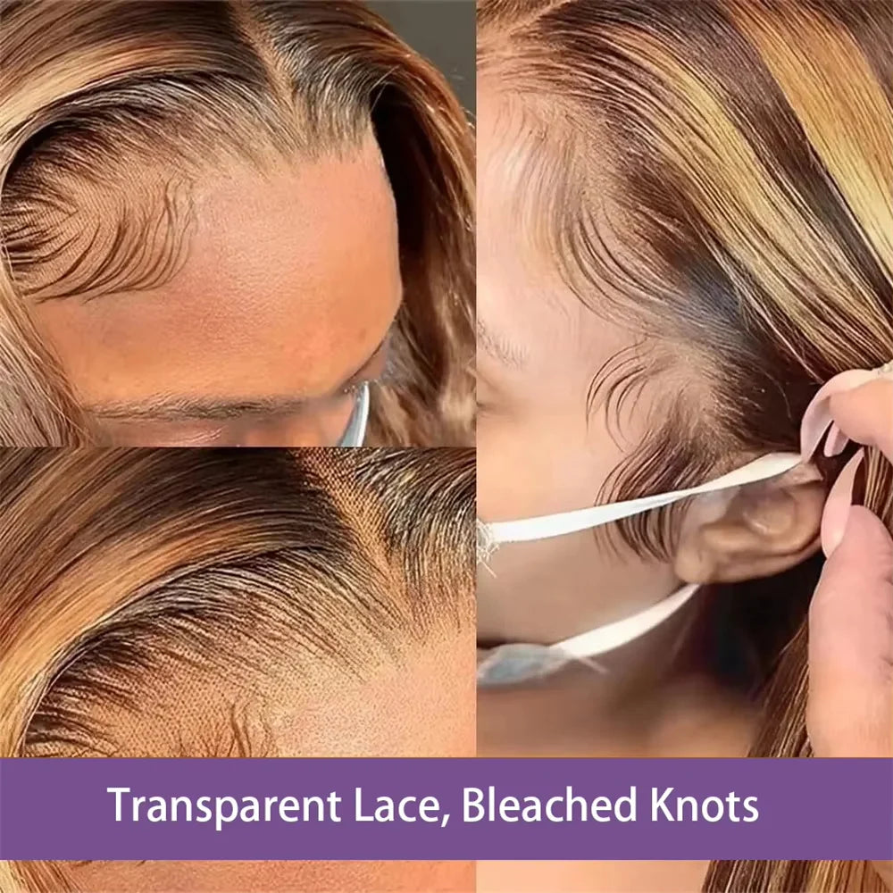Honey Blonde Body Wave Bob Human Hair Wig · 13x4 HD Transparent Lace Front