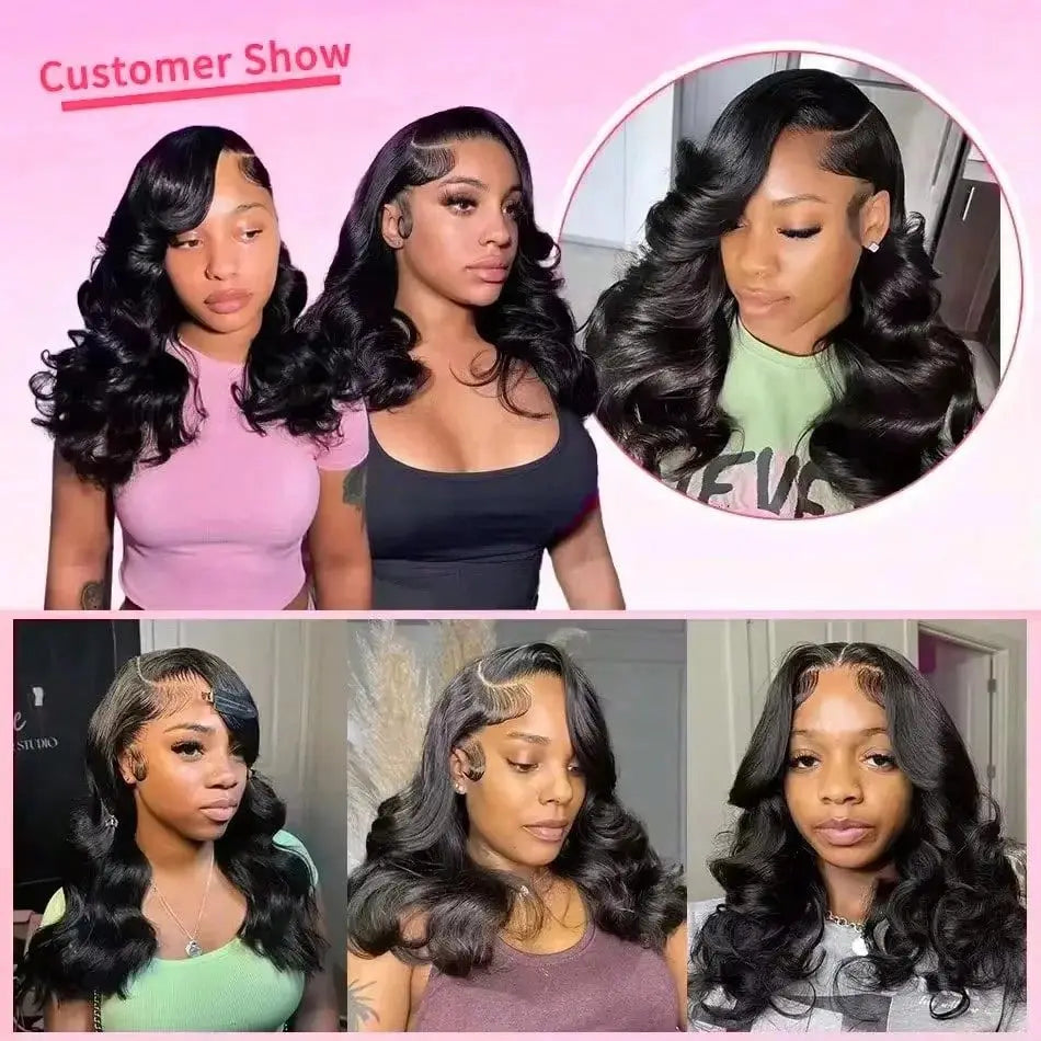 Bouncy Curly 230% Brazilian Short Bob Wig 13x4 HD Transparent Lace Front Human Hair