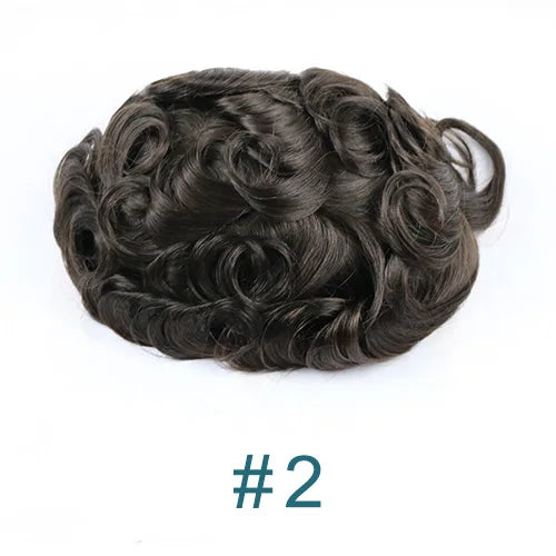 0.12mm Injected Thin Skin Male Hair Toupee | 110%-130% Density | Brazilian Remy Human Hair System