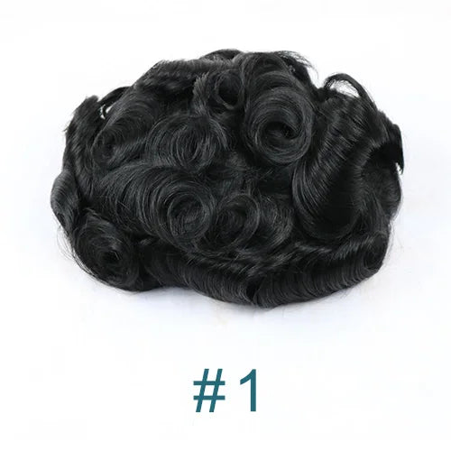 0.12mm Injected Thin Skin Male Hair Toupee | 110%-130% Density | Brazilian Remy Human Hair System