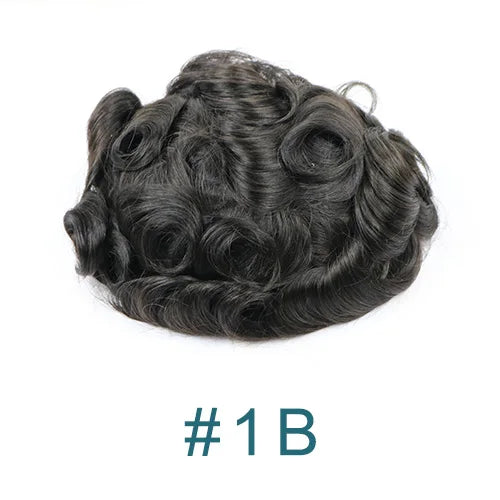0.12mm Injected Thin Skin Male Hair Toupee | 110%-130% Density | Brazilian Remy Human Hair System