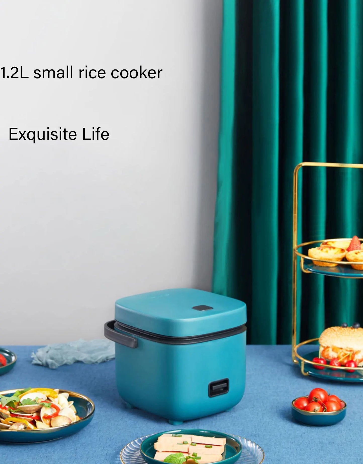 Mini Rice Cooker 1.2L – Compact Electric Steamer for 1–2 People