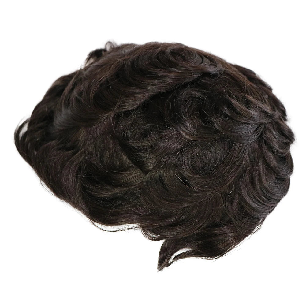 0.12mm Injected Thin Skin Male Hair Toupee | 110%-130% Density | Brazilian Remy Human Hair System