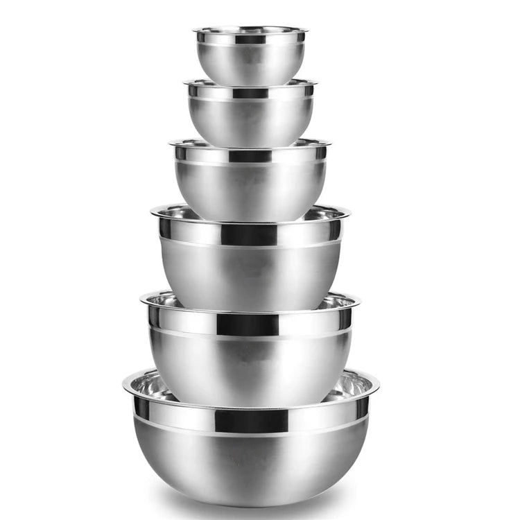 LMETJMA Stainless Steel Mixing Bowl Set – Non-Slip Nesting Bowls for Salad, Cooking & Baking