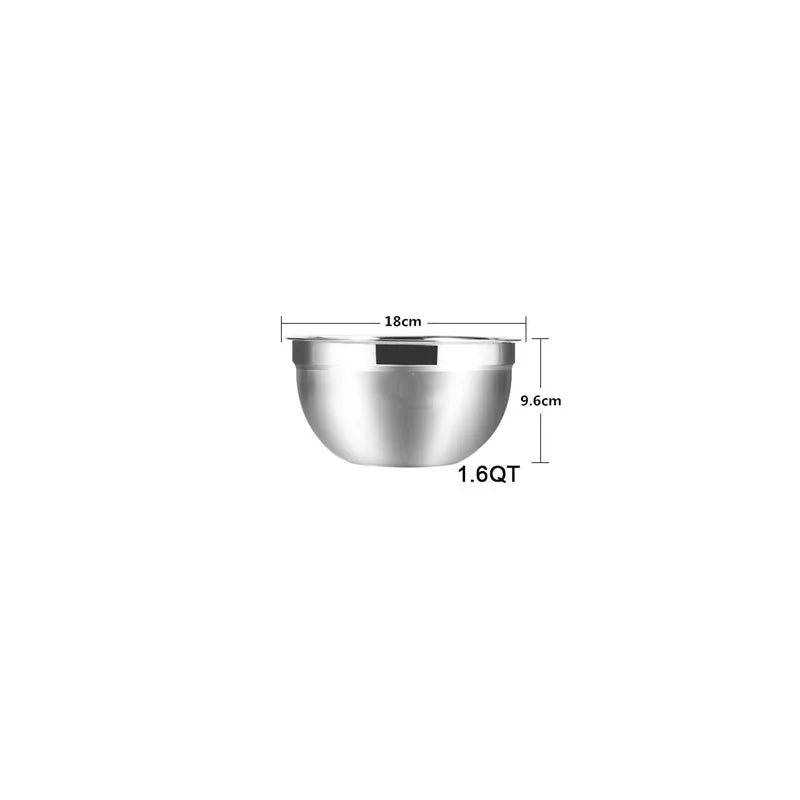 LMETJMA Stainless Steel Mixing Bowl Set – Non-Slip Nesting Bowls for Salad, Cooking & Baking