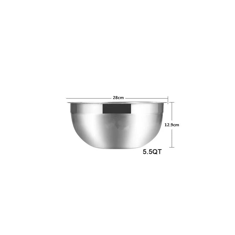 LMETJMA Stainless Steel Mixing Bowl Set – Non-Slip Nesting Bowls for Salad, Cooking & Baking