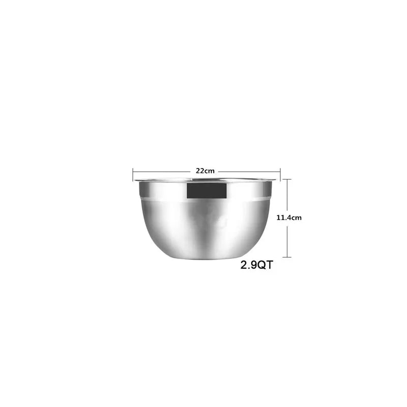 LMETJMA Stainless Steel Mixing Bowl Set – Non-Slip Nesting Bowls for Salad, Cooking & Baking