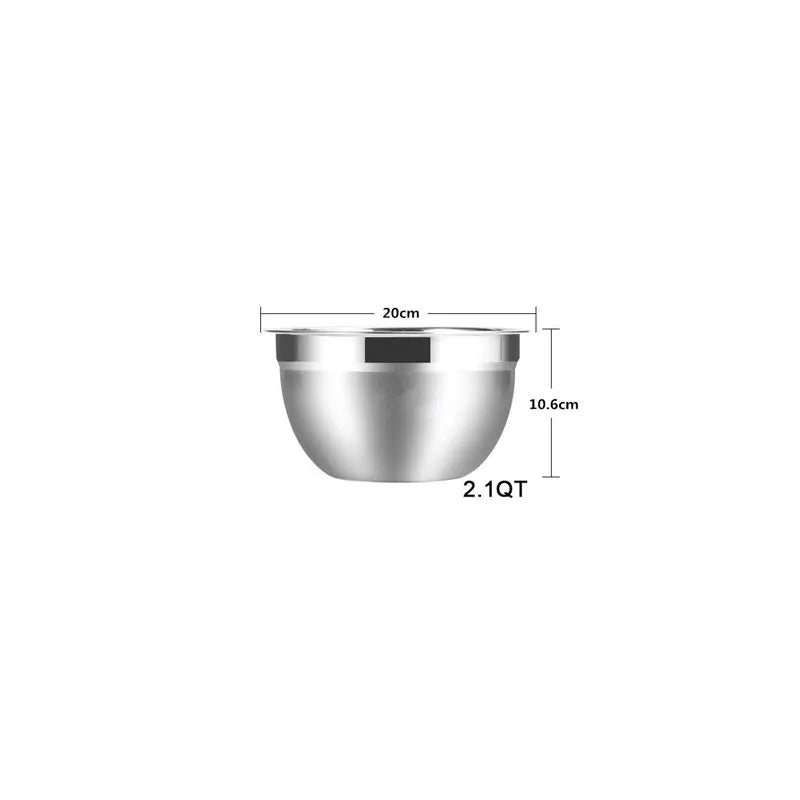 LMETJMA Stainless Steel Mixing Bowl Set – Non-Slip Nesting Bowls for Salad, Cooking & Baking