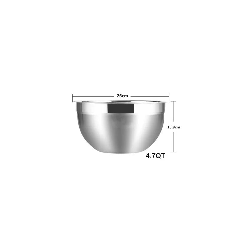 LMETJMA Stainless Steel Mixing Bowl Set – Non-Slip Nesting Bowls for Salad, Cooking & Baking
