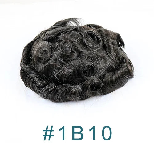0.12mm Injected Thin Skin Male Hair Toupee | 110%-130% Density | Brazilian Remy Human Hair System