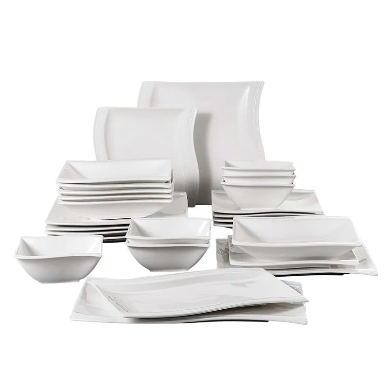 MALACASA Flora Porcelain Dinner Set – 26-Piece Elegant Tableware for 6 People