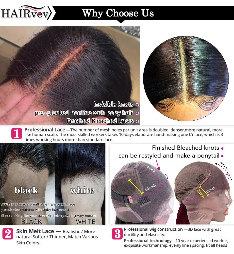 Chocolate Brown Body Wave HD Transparent Lace Front Human Hair Wig · 13x4 / 13x6 · 26+ Inch