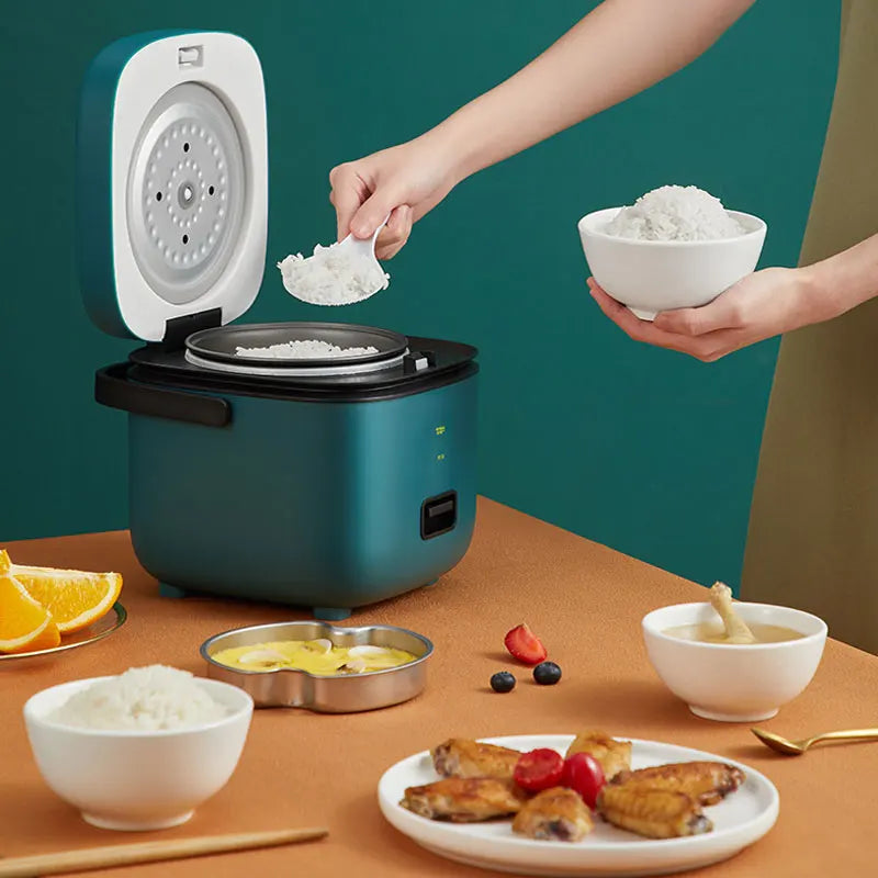 Mini Rice Cooker 1.2L – Compact Electric Steamer for 1–2 People
