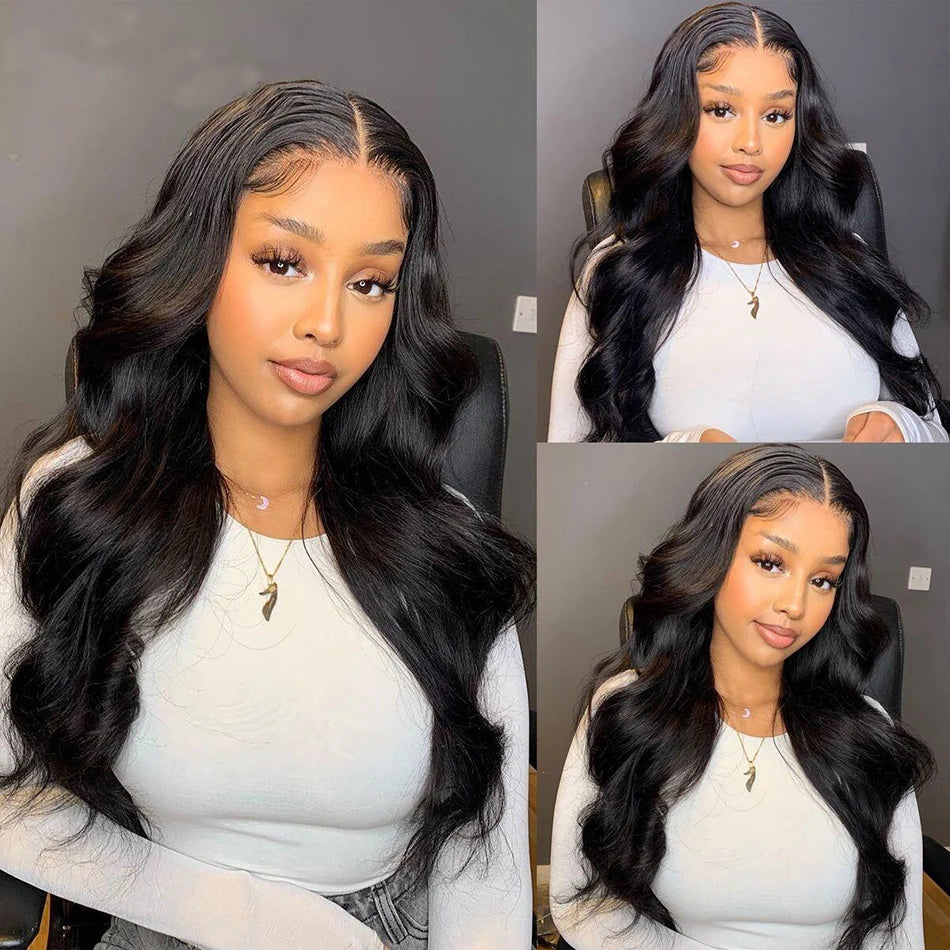 13x6 HD Transparent Lace Frontal Body Wave Human Hair Wig – Pre-Plucked Brazilian Remy Hair (26"+)
