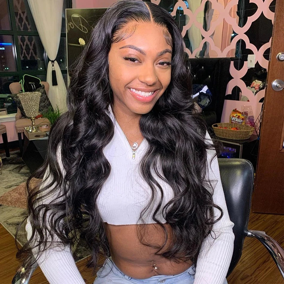 13x6 HD Transparent Lace Frontal Body Wave Human Hair Wig – Pre-Plucked Brazilian Remy Hair (26"+)