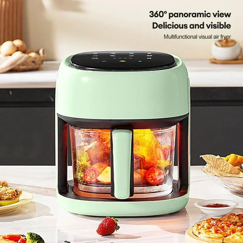 Smart 4.5L Oil-Free Air Fryer with Visible Window — 360° Rapid Baking Convection Oven for Healthy Cooking