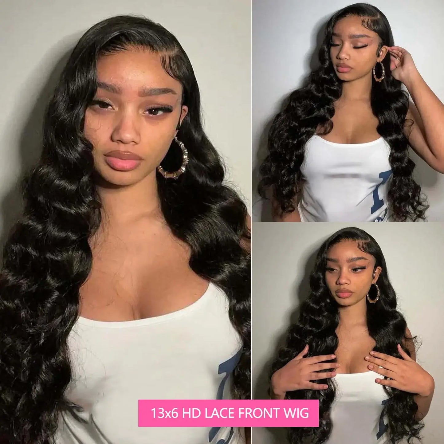 13x4 & 13x6 Body Wave HD Transparent Lace Front Human Hair Wig – Brazilian Remy Glueless Wig