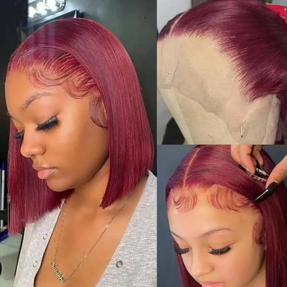 Bone Straight Bob 13x4 Lace Frontal Human Hair Wig – Chocolate Brown #4 Short Bob