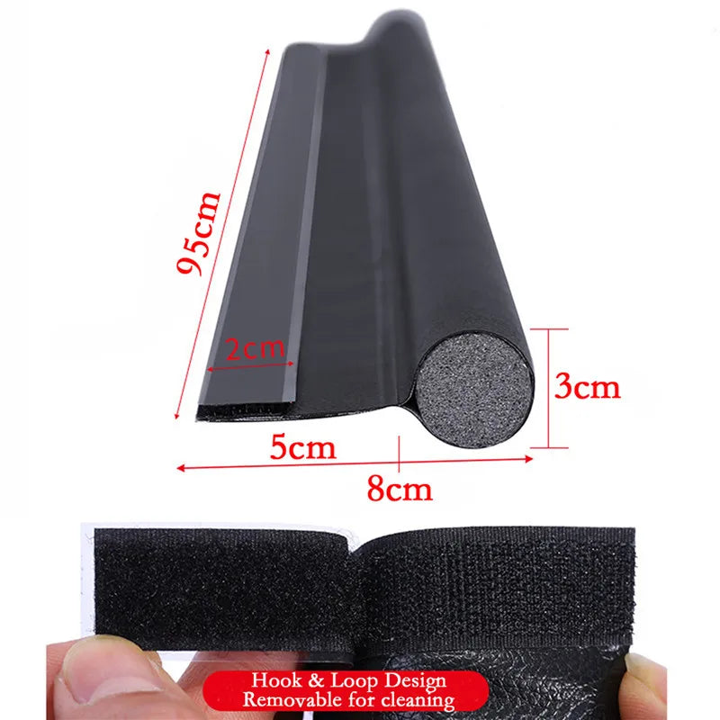 Adjustable Door Bottom Seal Strip | PU Leather Weather Blocker & Draft Stopper – Anti-Cold Gap Protector