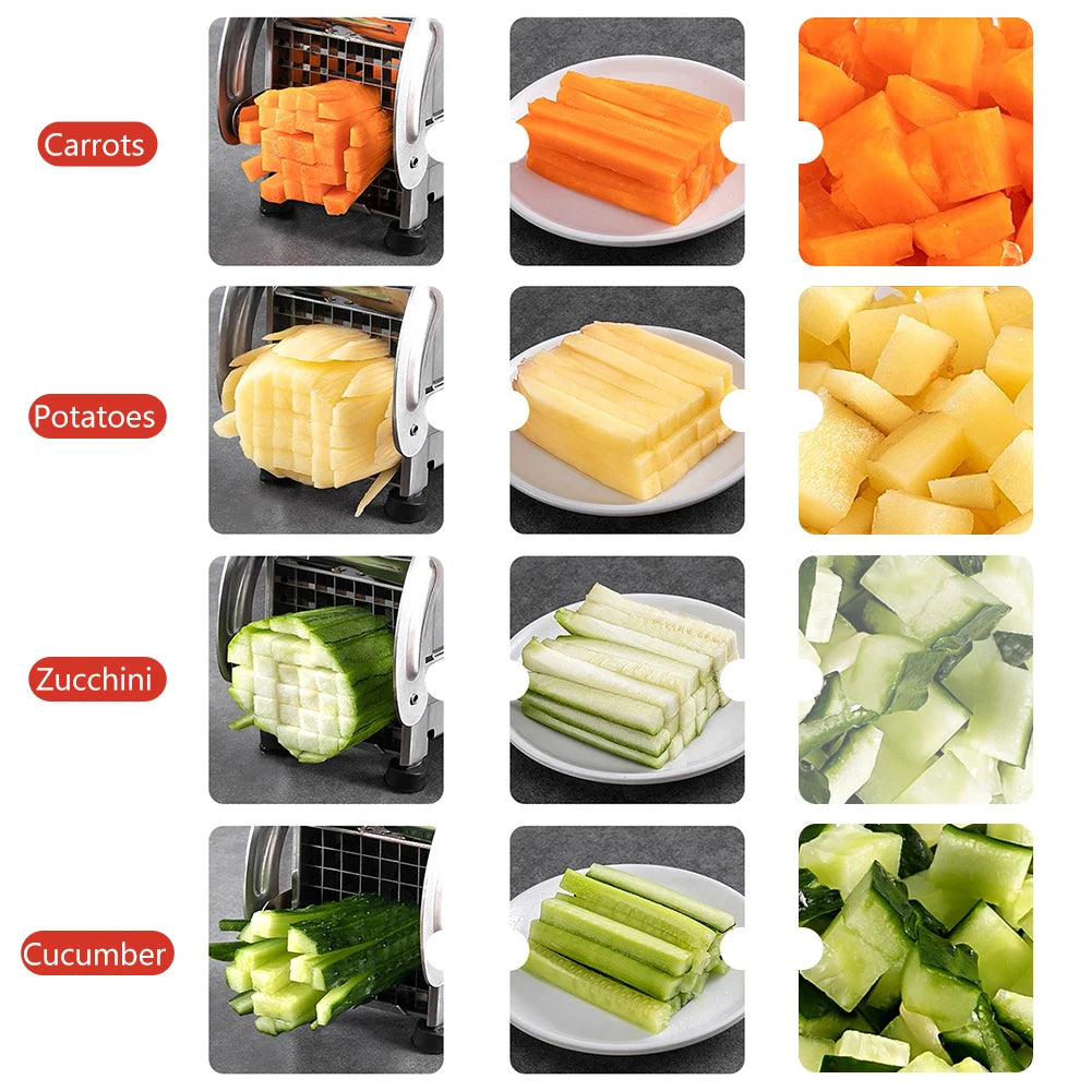 Cutting Potato Chipper Stainless Steel Manual Cut with 36/64Holes Blades Fast Cutting Manual Tool Cut Cucumber Fruits Vegetables
