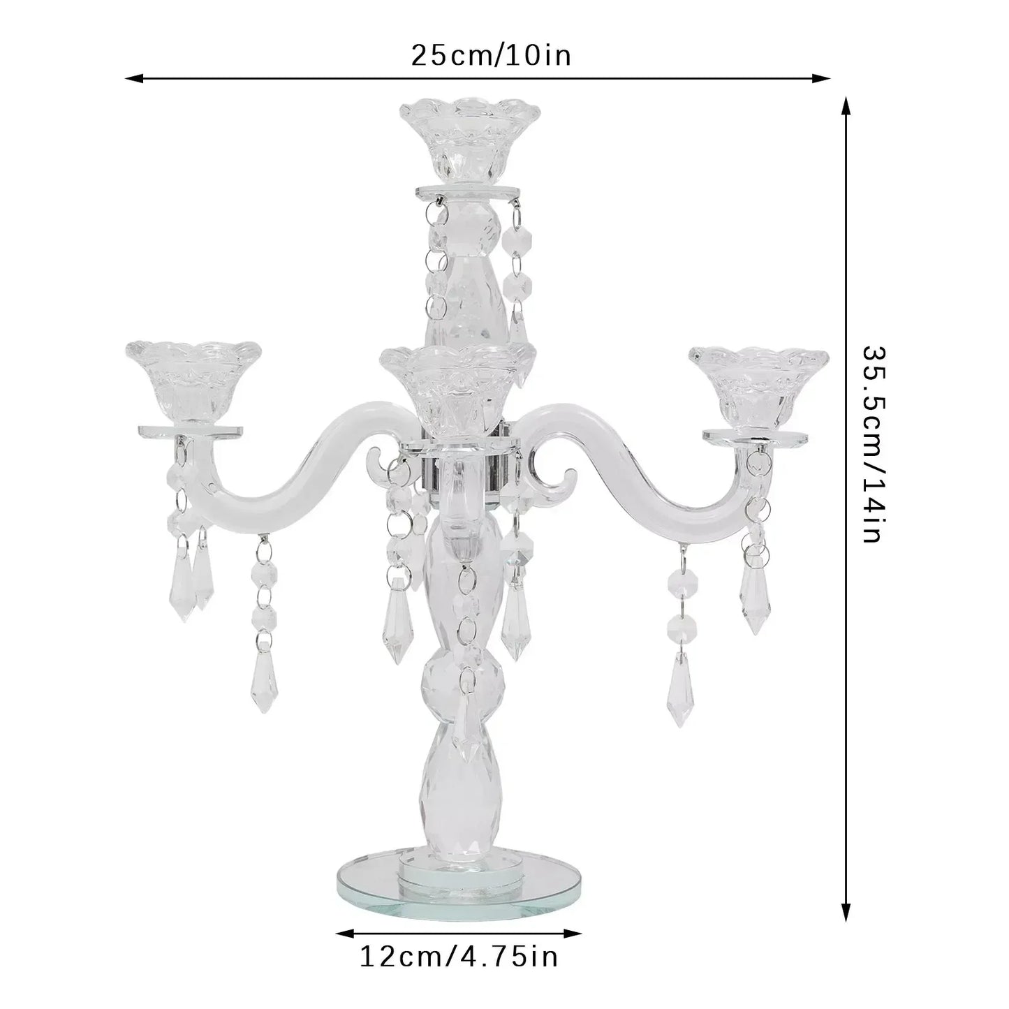 5-Arm Crystal Candle Holder Centerpiece – Elegant Candelabra Decoration for Wedding, Party & Home Décor