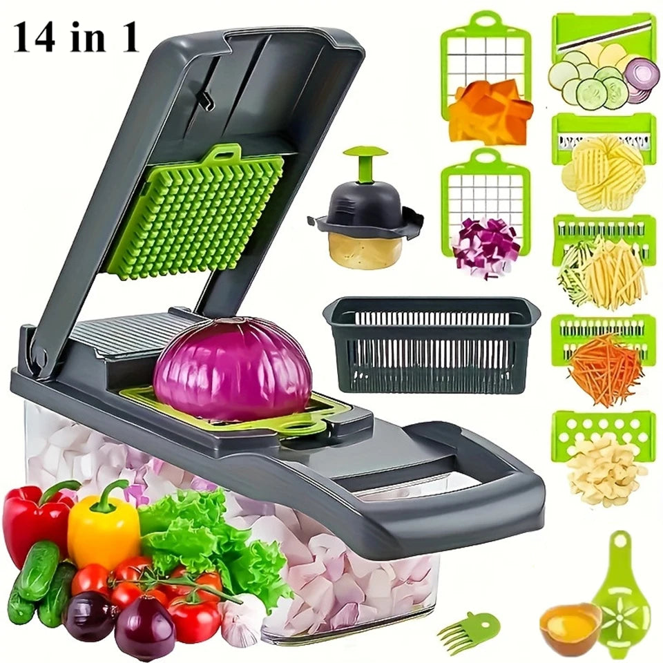 14-in-1 Multifunctional Vegetable Chopper – Slicer, Dicer & Grater | Kitchen Tool