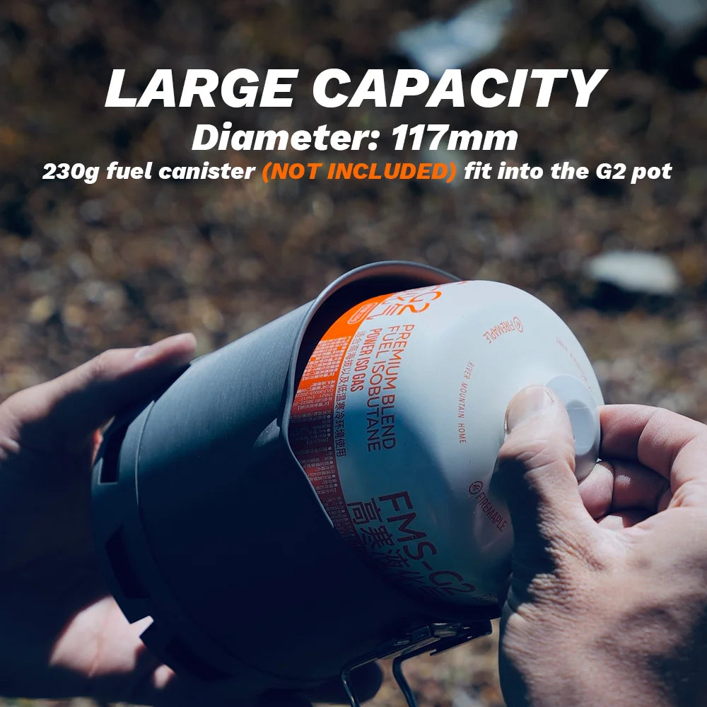 Fire-Maple G2 Petrel Ultralight Camping Pot | 750ml Aluminum Alloy Outdoor Heat Exchanger Cookware