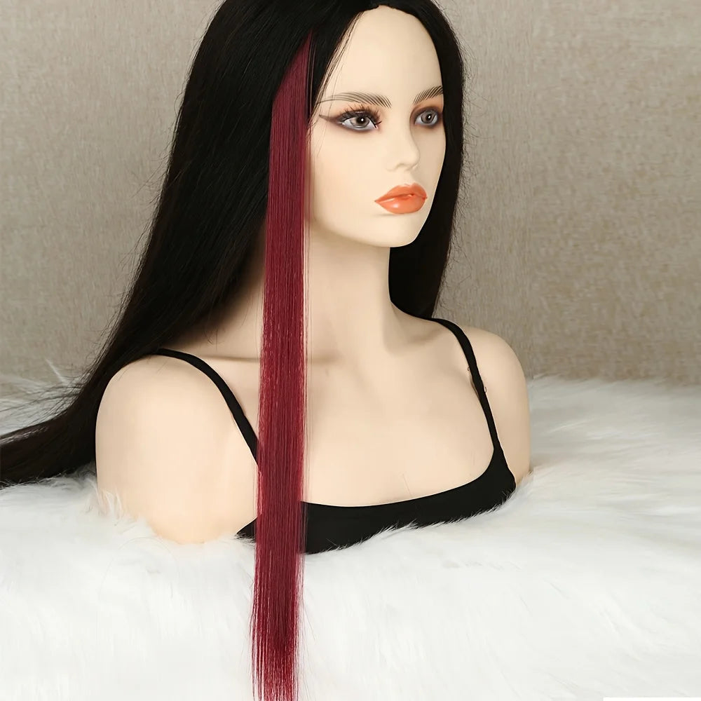 Straight Synthetic Clip-In Hair Extensions | 5pcs Set | 20 Inch | Bold Colors | Party & Cosplay