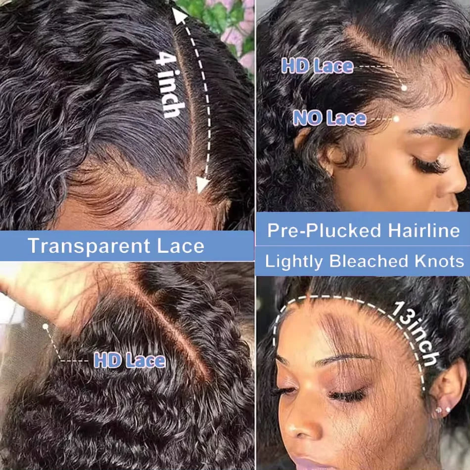 200% Density Jerry Curly Bob HD Lace Human Hair Wig · 13x4 Lace Front / 4x4 Closure · Short 4–16 Inch