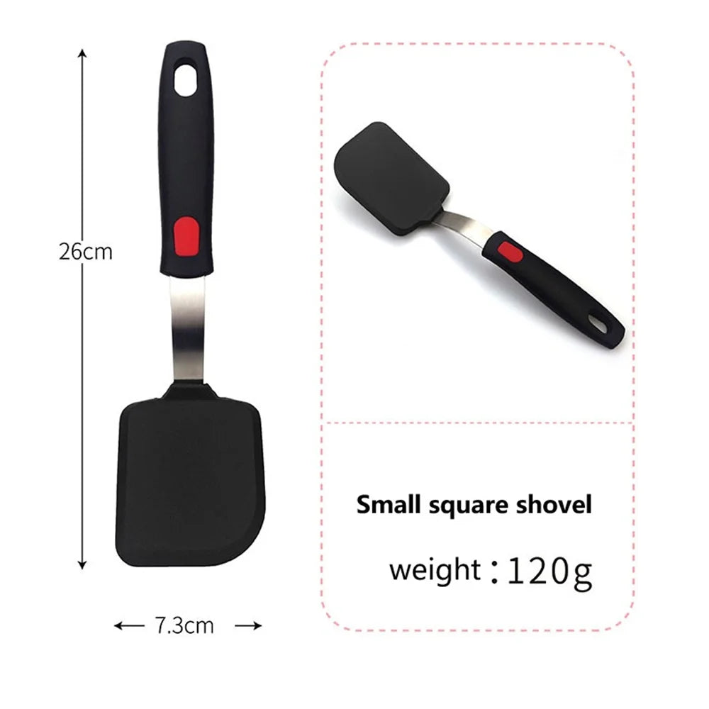 High-Temperature Silicone Spatula – Non-Stick Frying Turner with Spring Steel Core